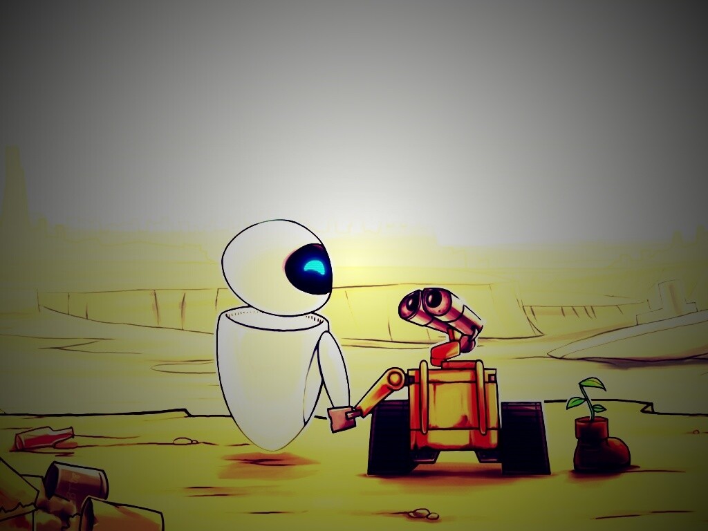 WALL-E и Ева обои