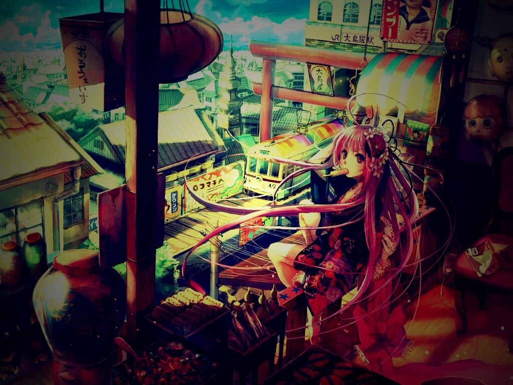 Девочка ест мороженное обои