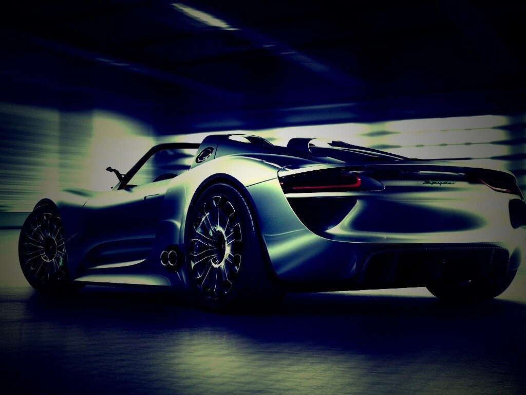 Porsche 918 Spider вид сзади обои