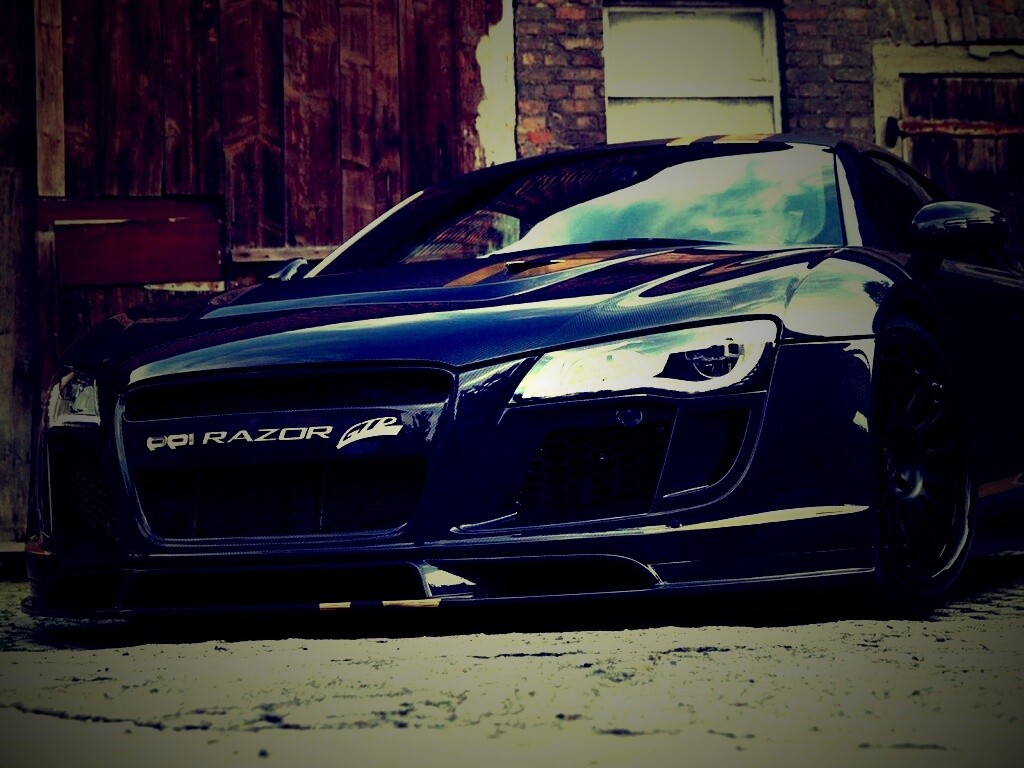 Черная Audi R8 обои