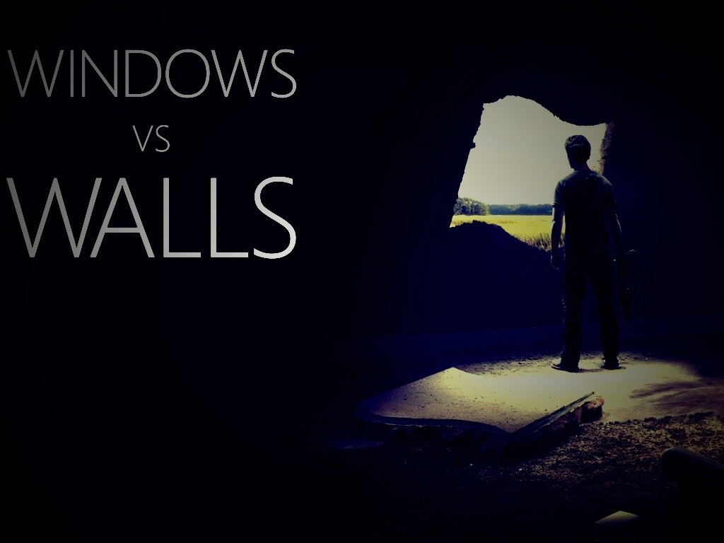 Windows против стен обои