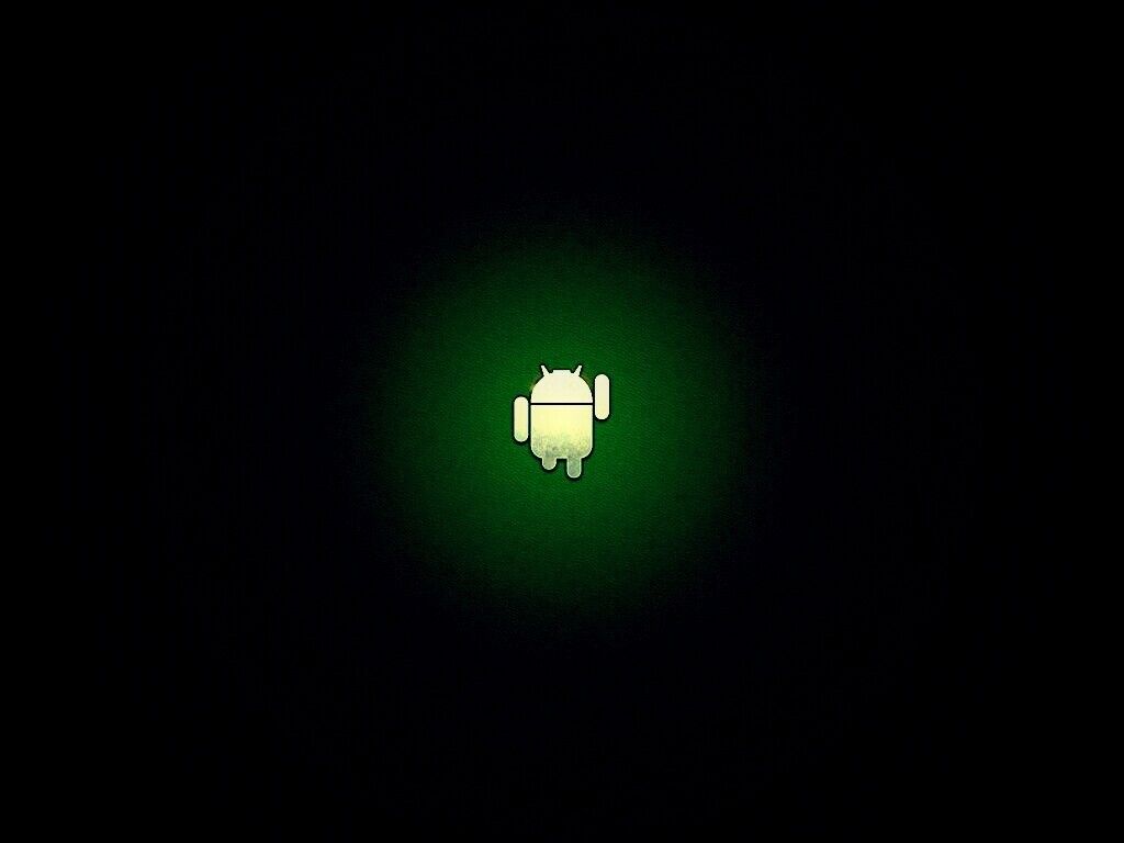 Логотип Android на зеленом фоне обои
