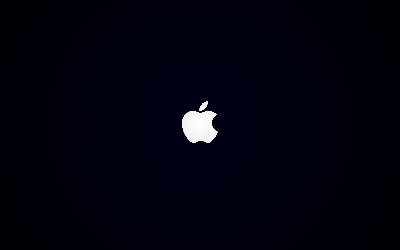 Логотип Apple на черном фоне обои