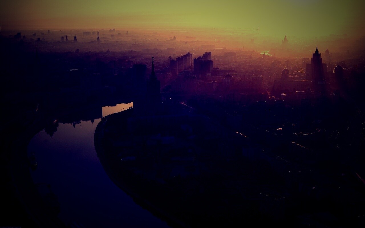 Москва в тумане обои