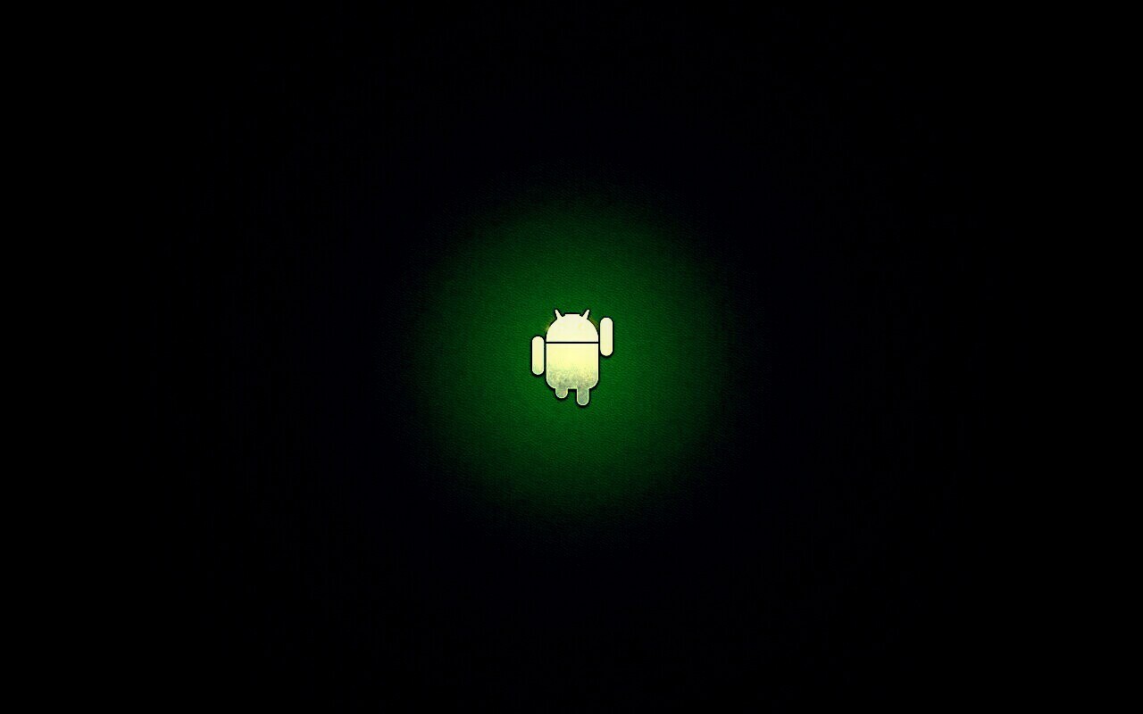 Логотип Android на зеленом фоне обои