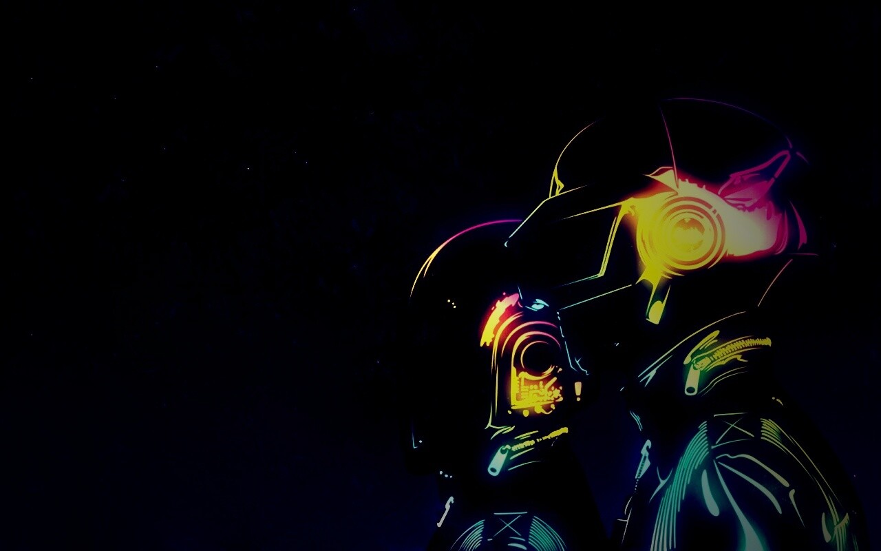 Яркий скетч Daft Punk обои