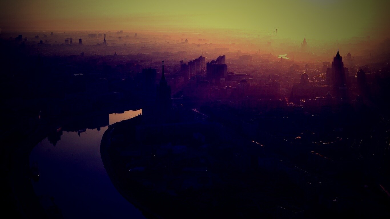 Москва в тумане обои