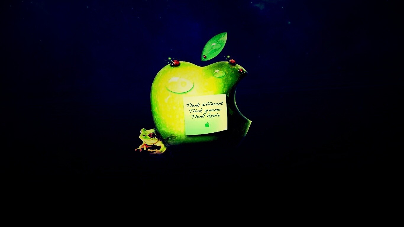 Think different, think greener, think Apple обои