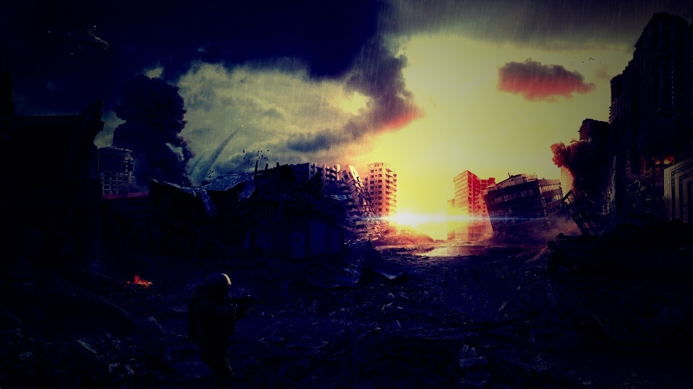 Город после войны обои