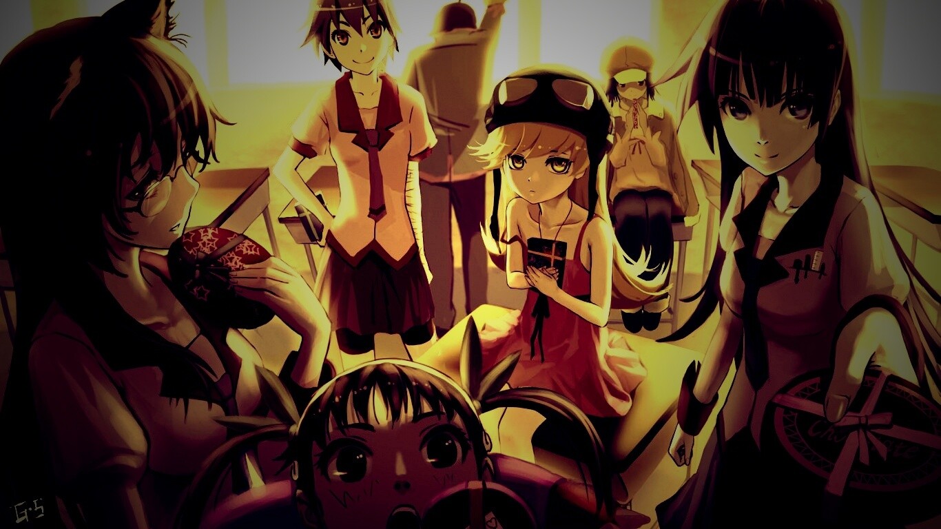 Девушки из Bakemonogatari обои