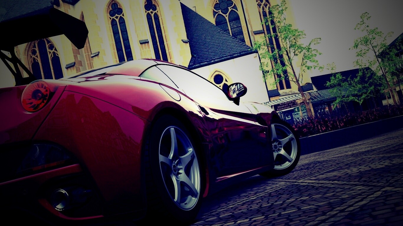 Ferrari на мостовой обои