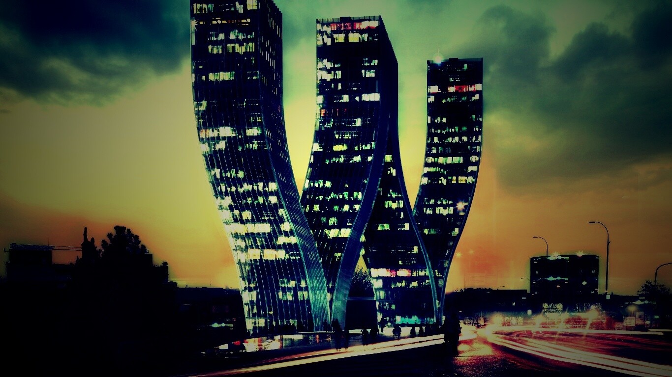 Здание в форме буквы W обои
