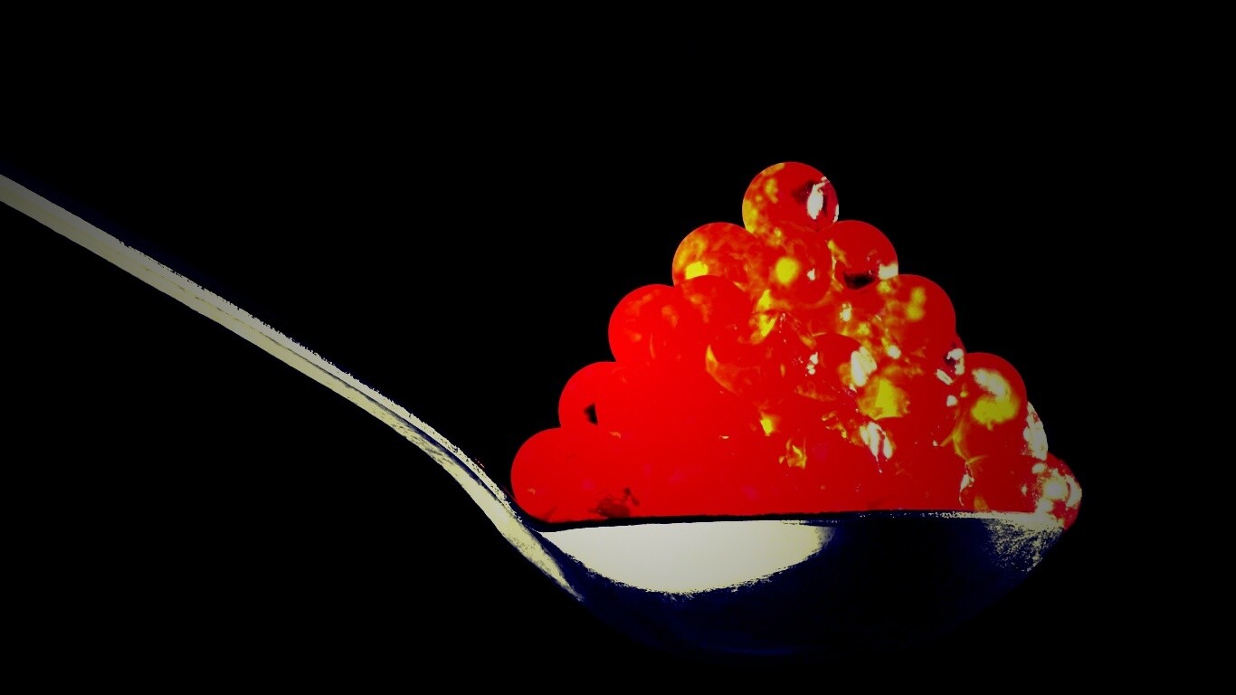 Ложка красной икры обои