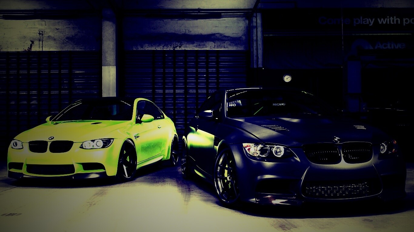 Черный и зеленый BMW M3 обои
