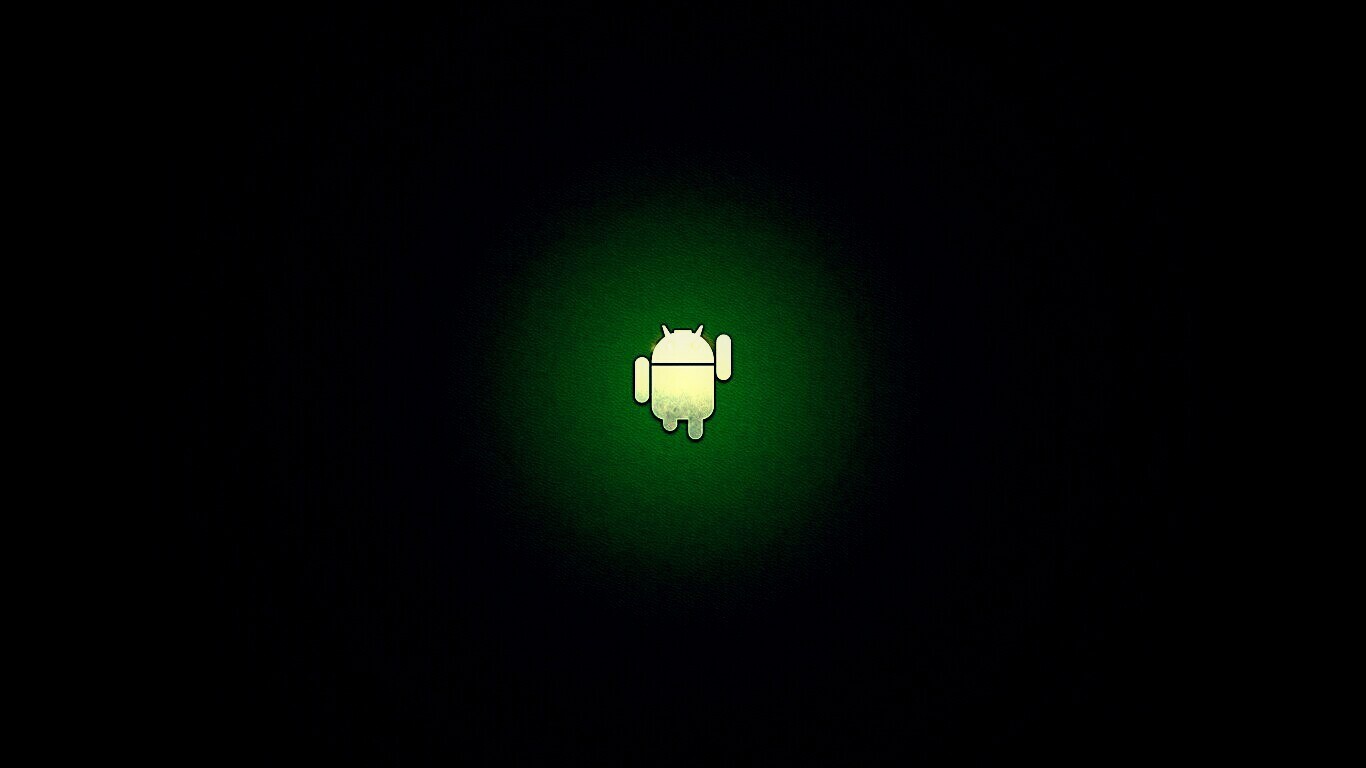 Логотип Android на зеленом фоне обои