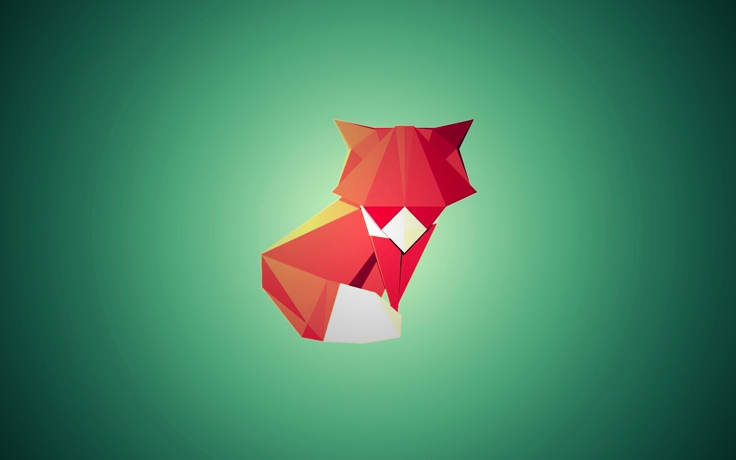 Origami fox обои