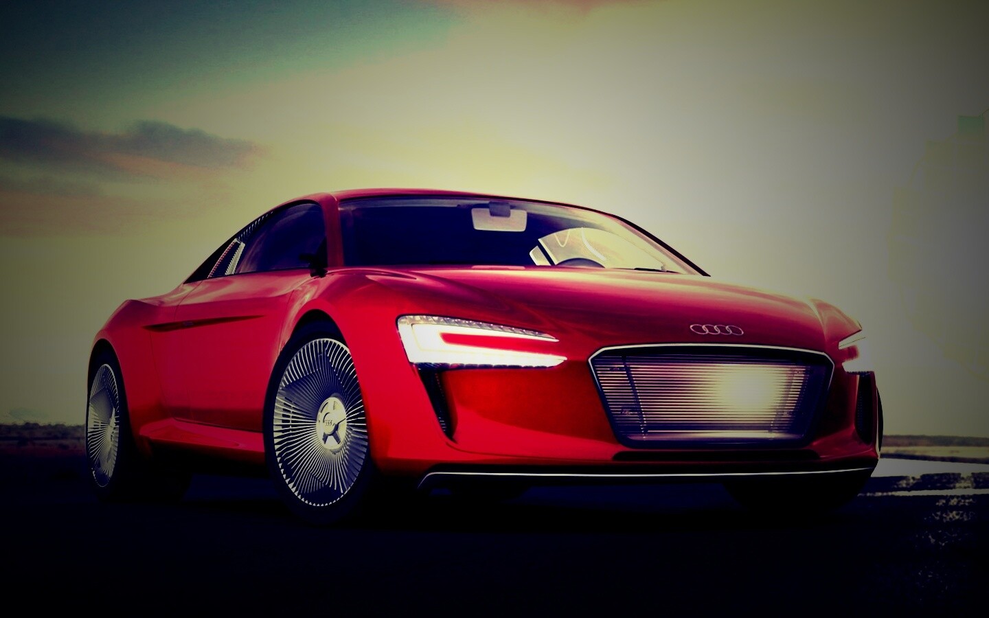 Красный автомобиль Audi обои