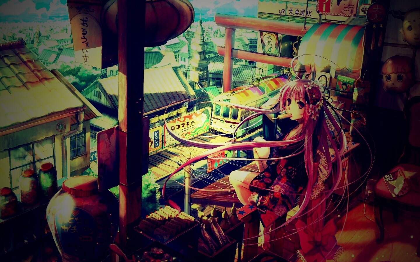 Девочка ест мороженное обои