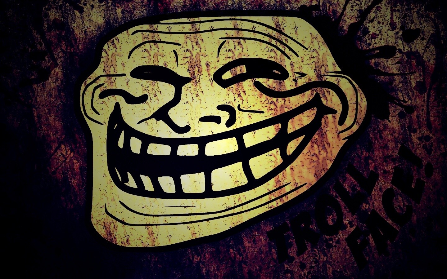 Trollface в стиле гранж обои