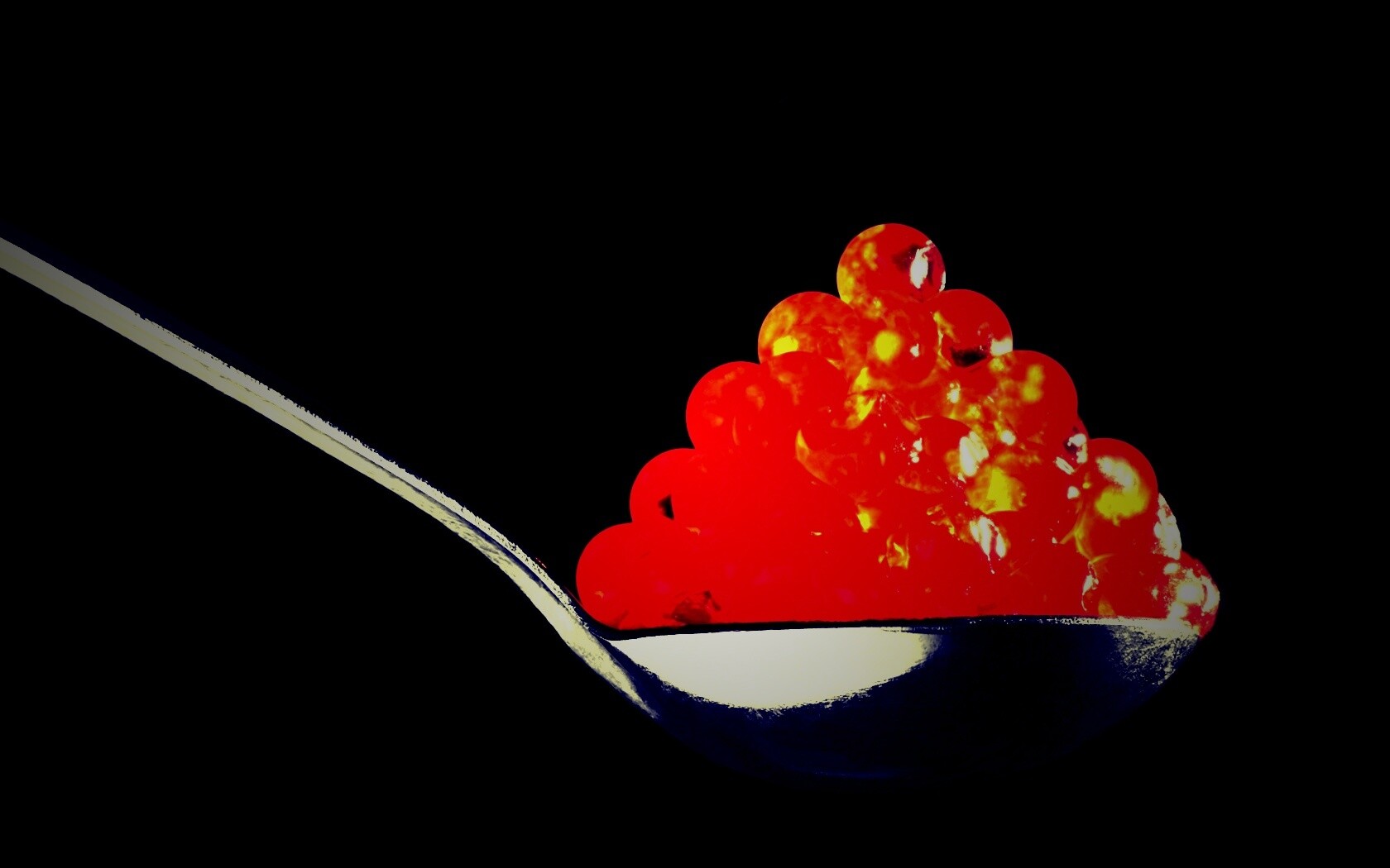 Ложка красной икры обои