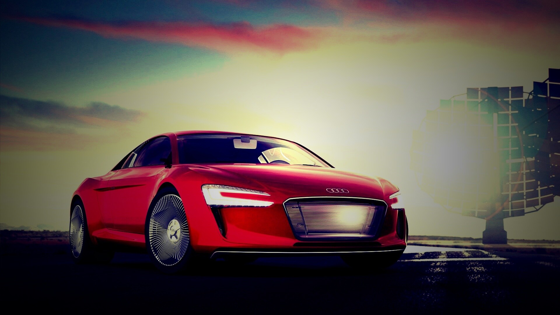 Красный автомобиль Audi обои