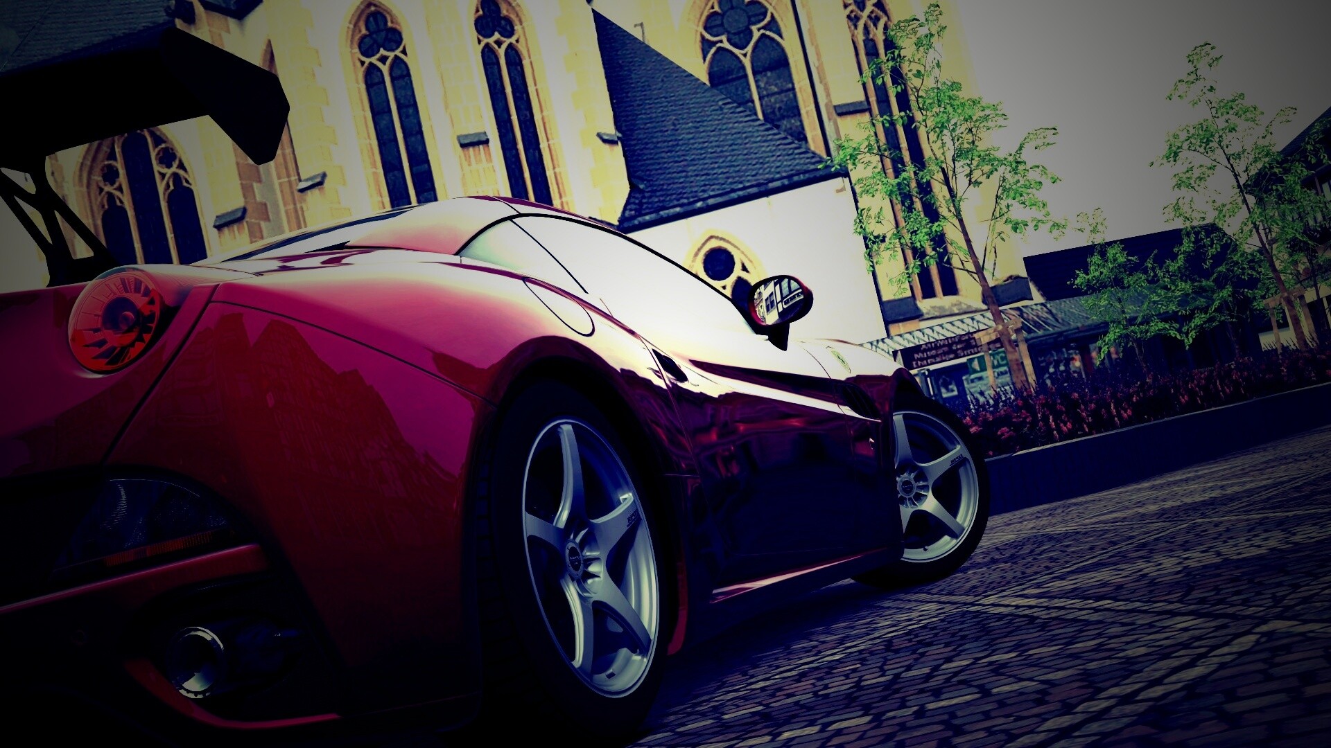 Ferrari на мостовой обои