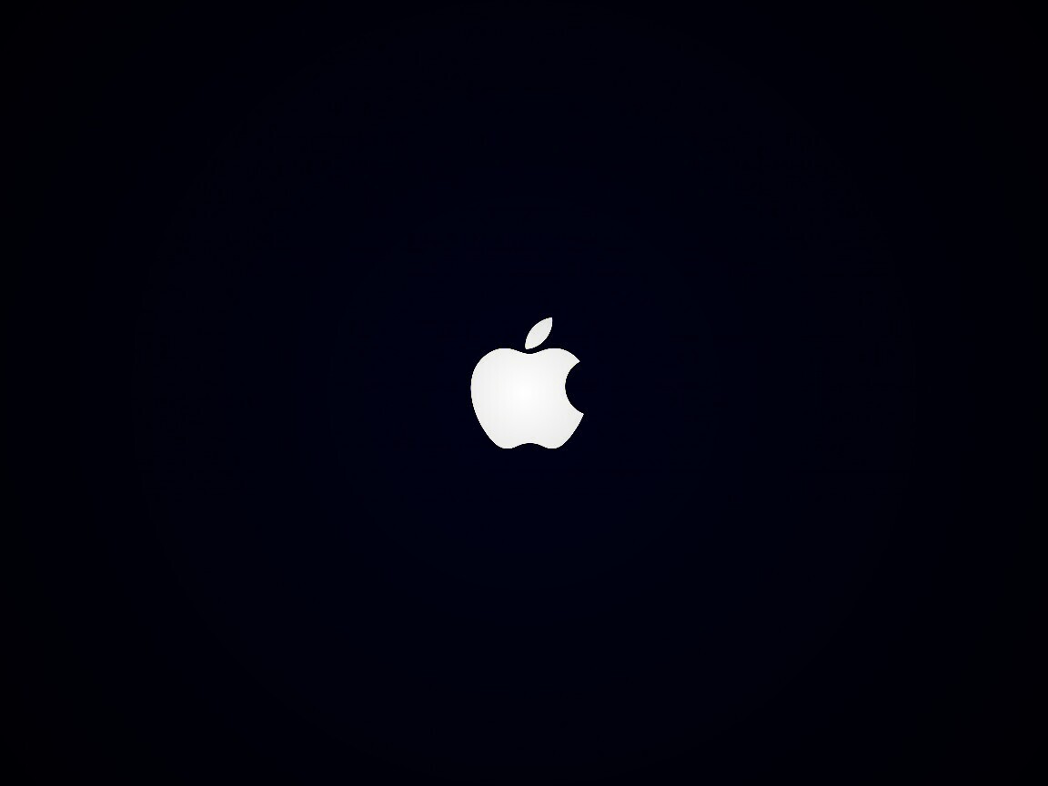 Логотип Apple на черном фоне обои