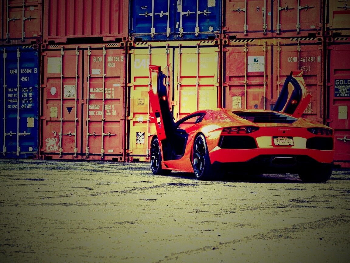 Оранжевый Авентадор обои