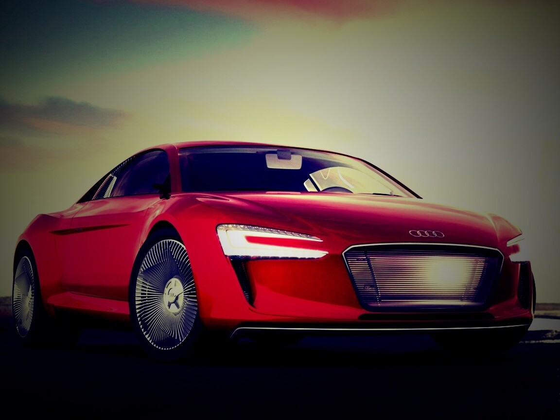 Красный автомобиль Audi обои