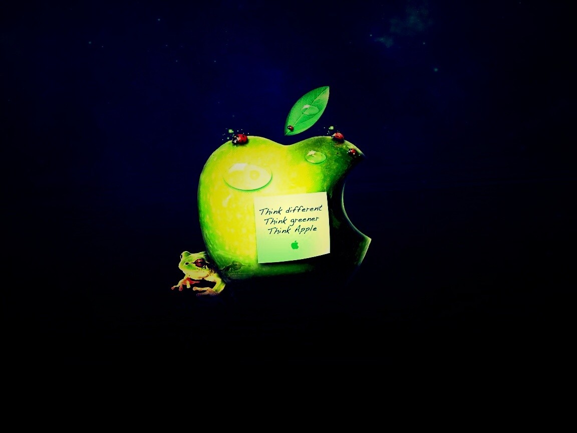 Think different, think greener, think Apple обои