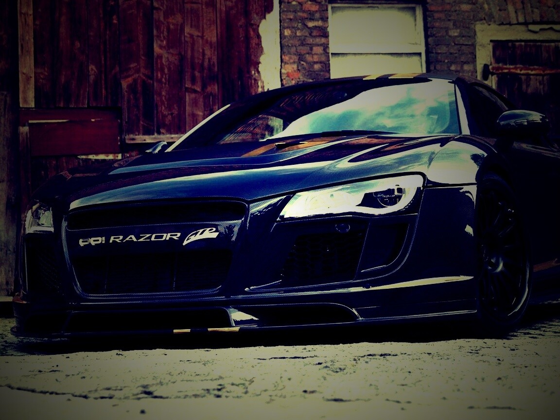 Черная Audi R8 обои