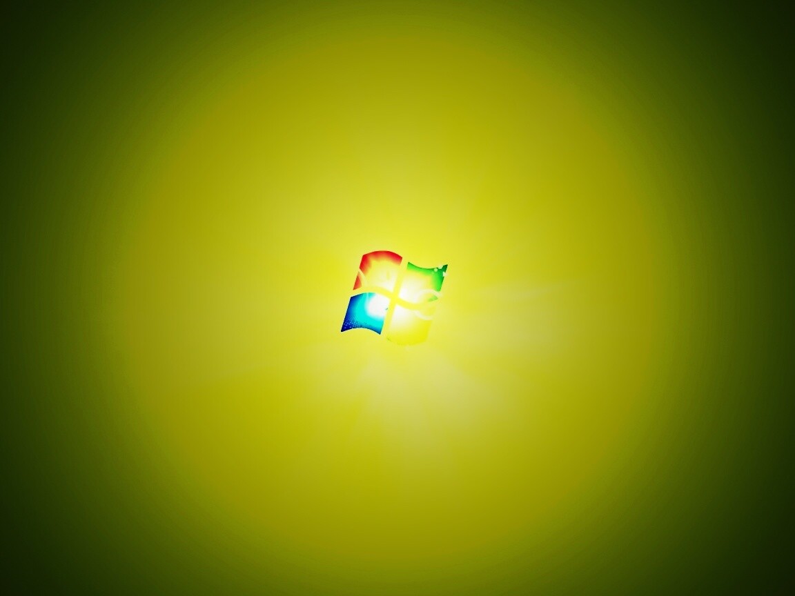 Сочный зеленый логотип Windows 7 обои