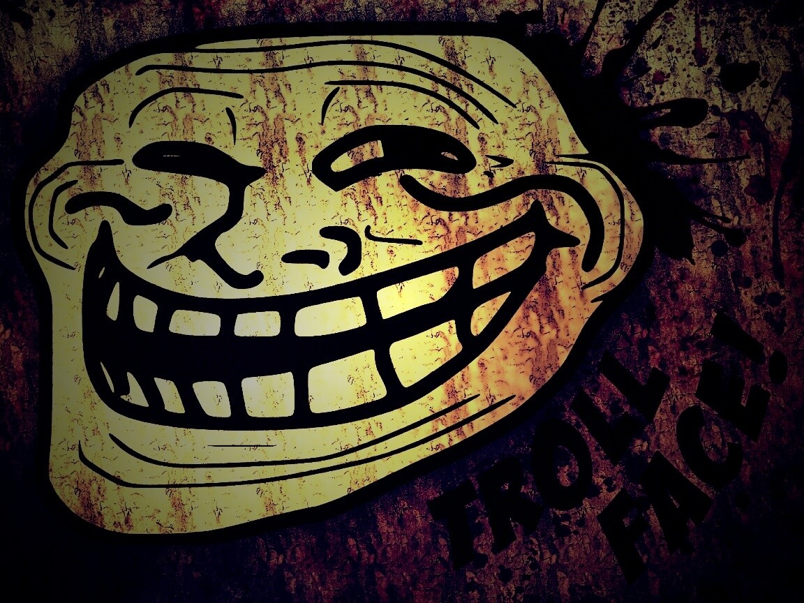 Trollface в стиле гранж обои