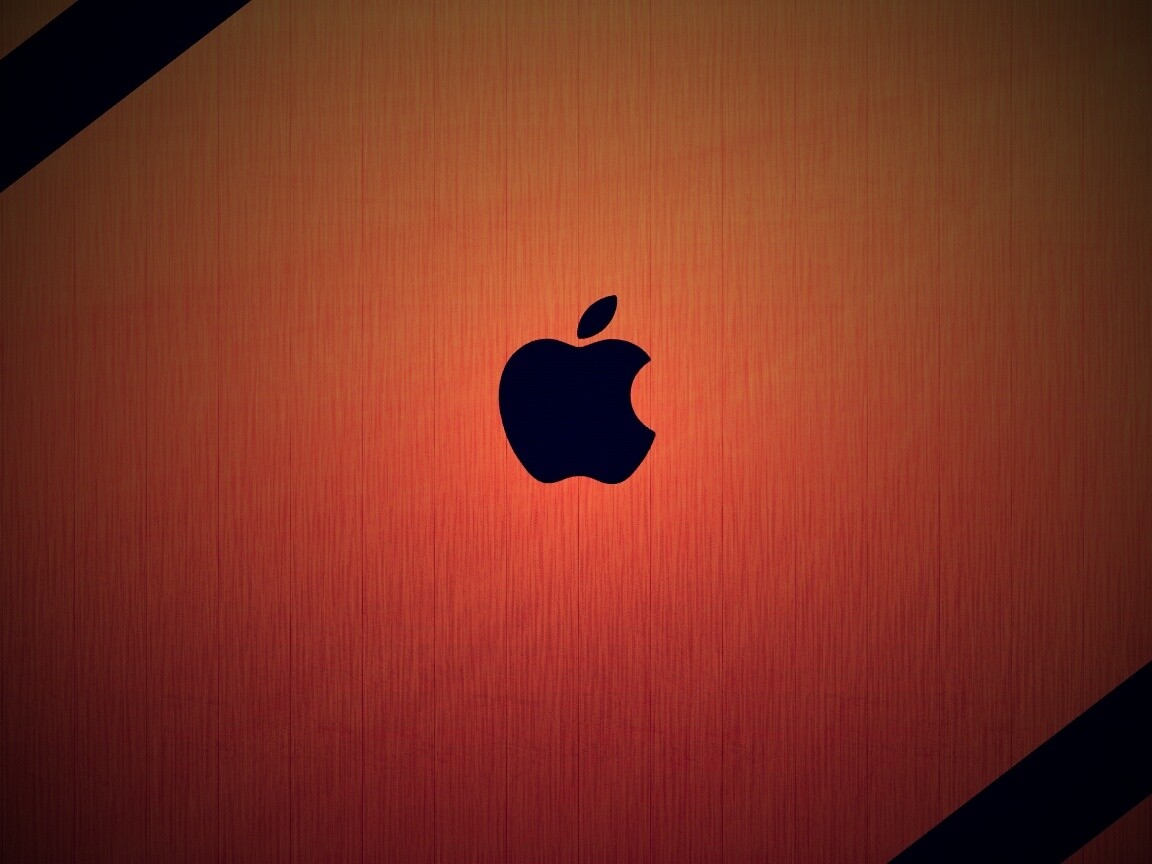 Apple на деревянном покрытие обои