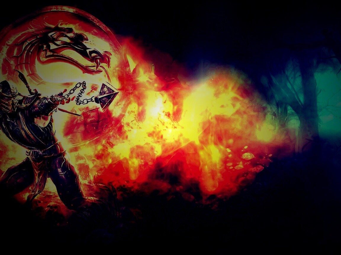 Бой SubZero и Scorpion из Mortal Kombat обои