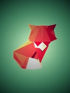 Origami fox обои