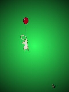 Котэ улетает на шаре обои