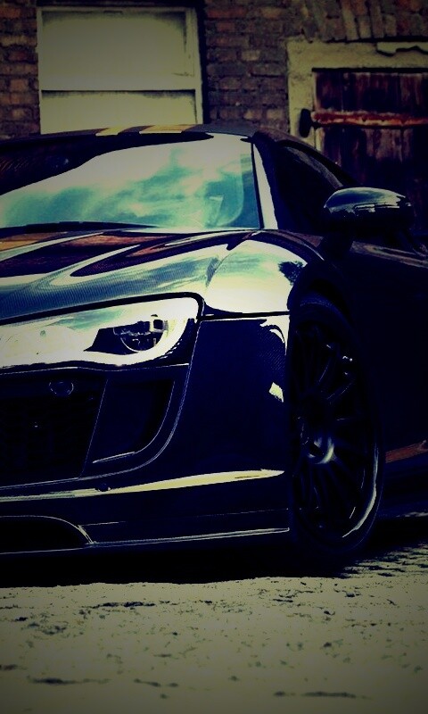 Черная Audi R8 обои
