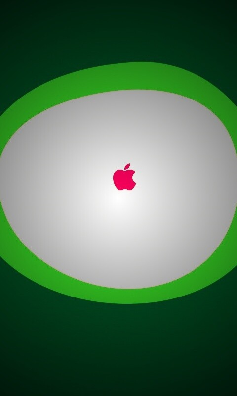 Apple в белом круге обои