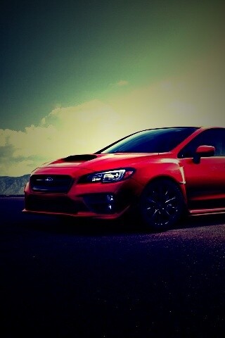 Subaru WRX на пустынной трассе обои