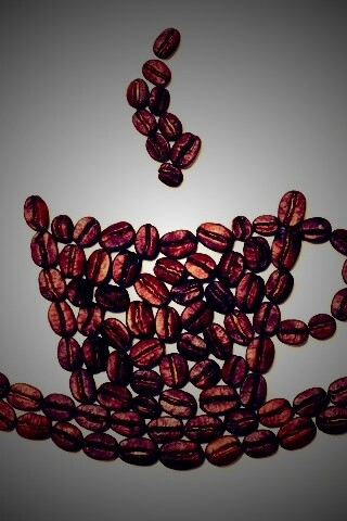 Картина из кофейных зёрен обои