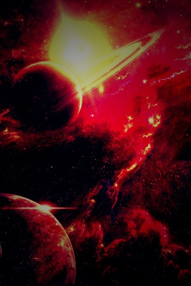 Красные оттенки космоса обои