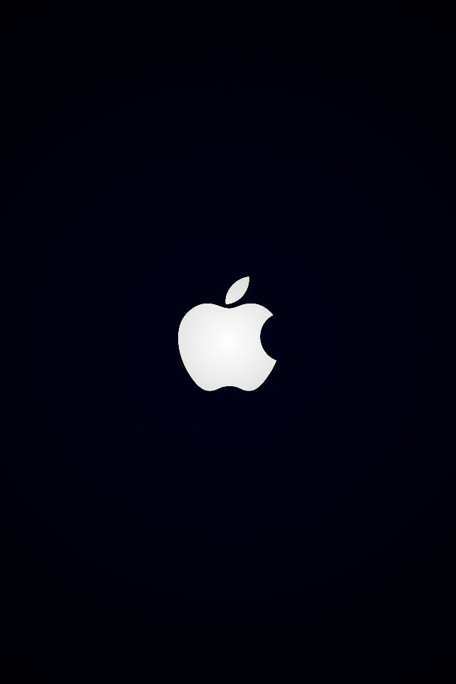Логотип Apple на черном фоне обои