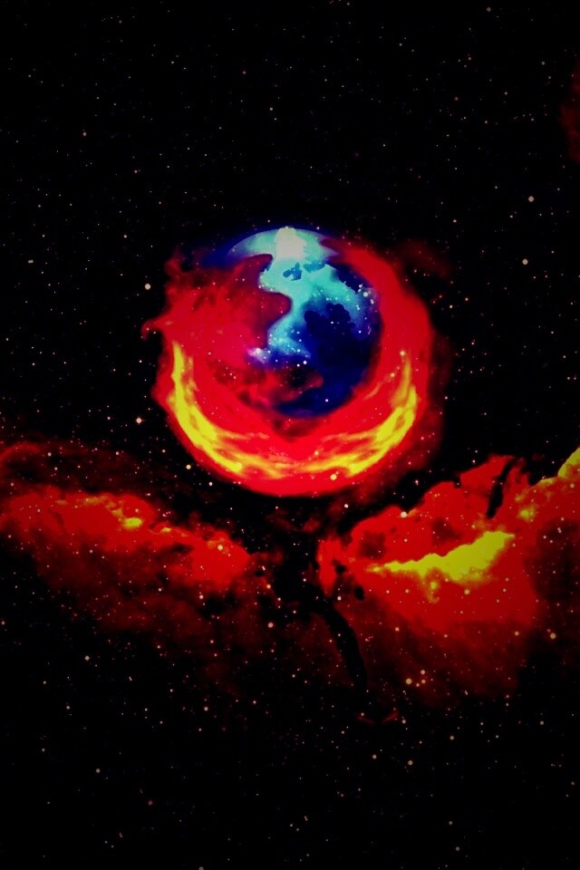 Firefox в космосе обои