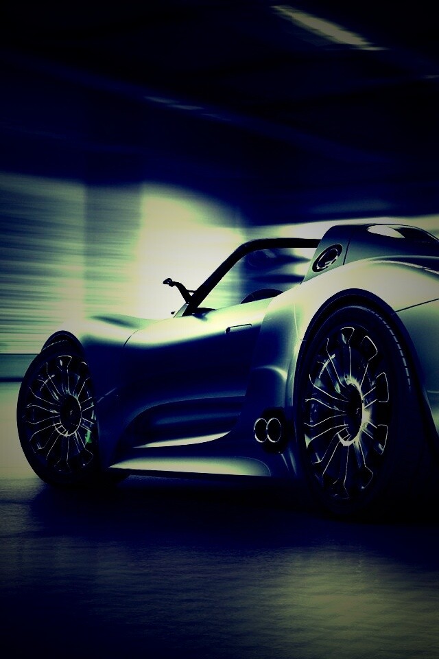 Porsche 918 Spider вид сзади обои