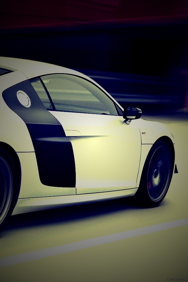 Audi R8 на скоростной трассе обои