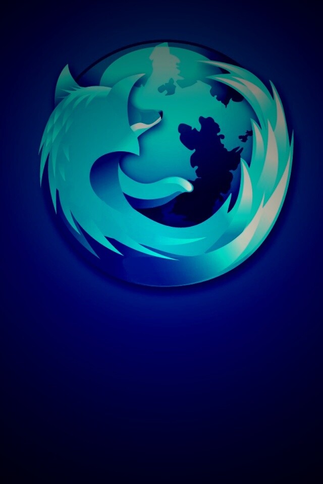 Логотип Firefox в синих тонах обои