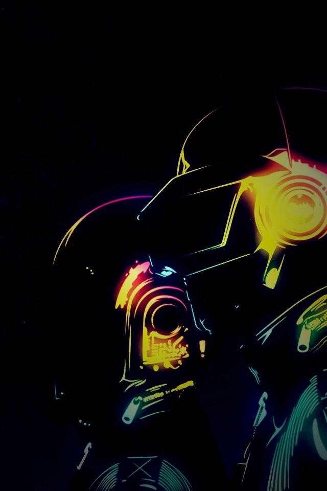 Яркий скетч Daft Punk обои