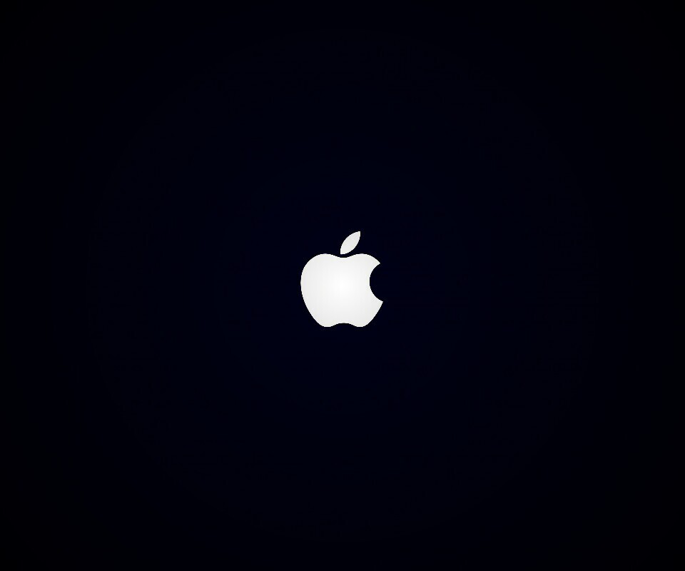Логотип Apple на черном фоне обои