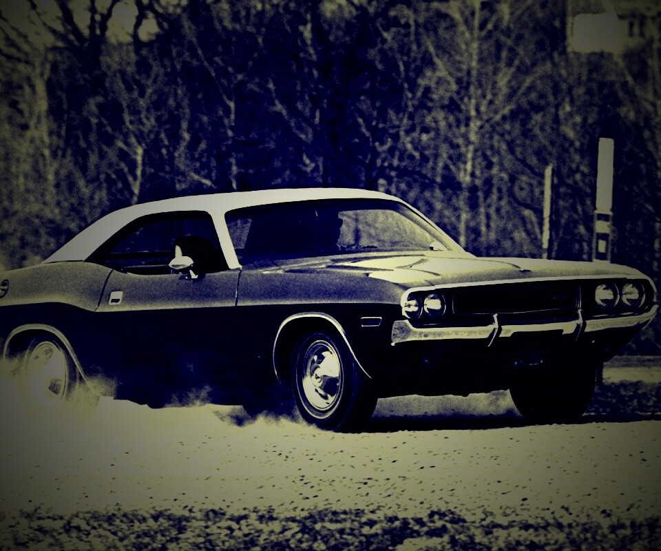 Черно-белое фото Dodge обои